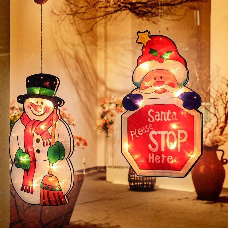 LED Kitchen Window Suction Cup Hanging Lights Christmas Lights Christmas Decoration Holiday Scene Atmosphere Lights