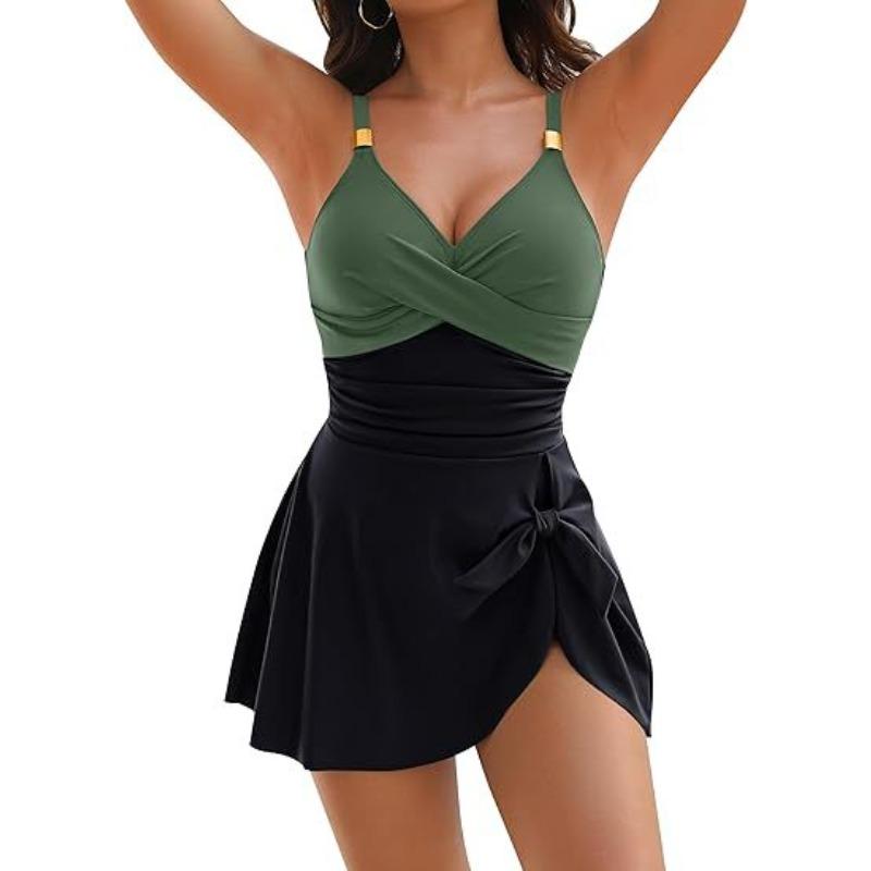 One Piece Swimsuit Women Tight Slim Fit Cross Backless Sexy Multi Color Swimwear Fashion Elegant Beach Vacation Swimwear