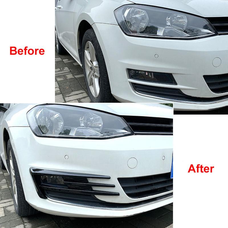 1 Pair ABS Plastic Front Fog Light Grille Cover Trim For VW Golf 7 MK7 2014-2017 Pre-facelift