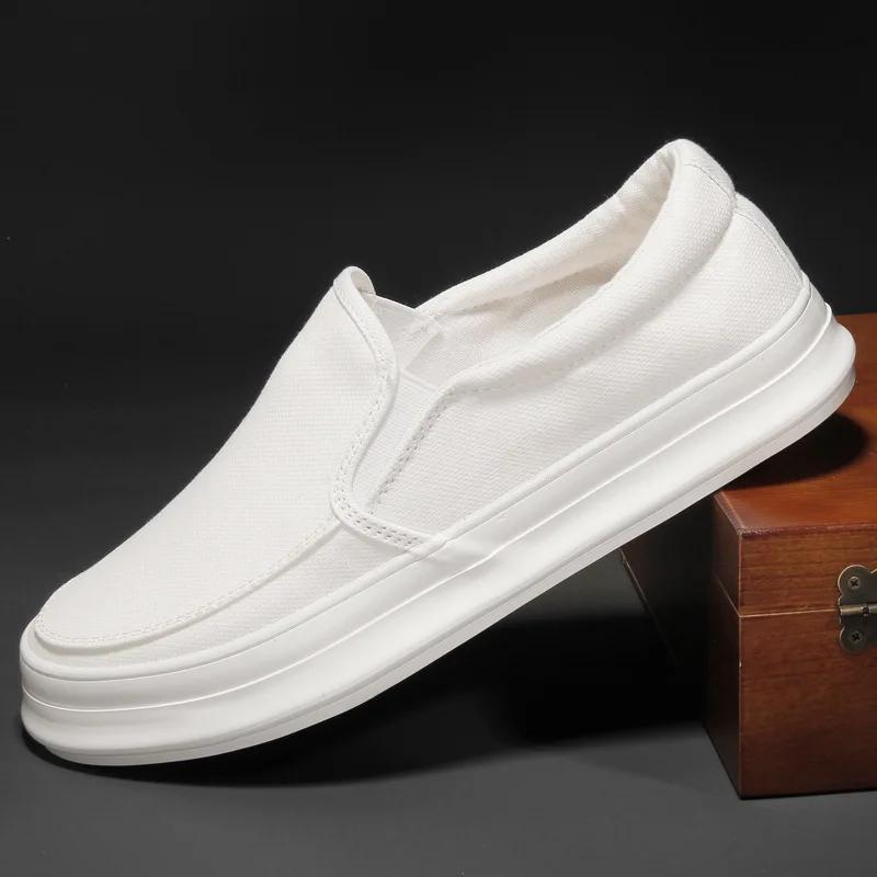 Canvas Schoenen Heren Nieuwe Ademende Casual Schoenen Klassiek Veelzijdig Trendy Dikke Zool Comfortabel Laag Model Canvas Herenschoenen Sneaker