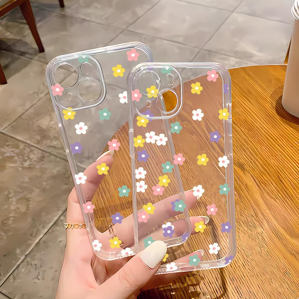 Dopamine flower iphone17 transparent case 13promax iPhone case 14 girl 15 anti-drop 11 soft case