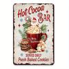 Pc Iron Art Christmas Coffee Bar Metal Sign Hot Cocoa Kitchen Wall Decor Holiday Gift for Coffee Lover