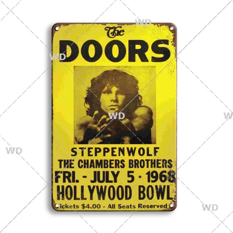 Retro Vintage Rock N Roll Zenekar Fémlemez Tábla - The Doors ZZTOP Queen Zenei Poszter, Faldekoráció Tábla