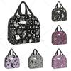 Goth Witch Insulated Lunch Bag for Work School Halloween Cat SKull Waterproof Cooler Thermal Lunch Box Women Kids Picnic Bags