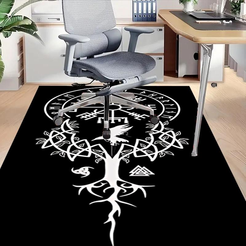 1 Stück Valknut Rabe Teppich Rutschfest Polyester Fußmatte für Büro.Schlafzimmer