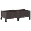 Garden Planter with Wheels Brown 80 X 40 X 29 Cm PP