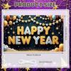 Happy New Year Banner Balloon Decor New Year Banner Photo Backdrop Navy Background Holiday Banner For Holiday Celebration Office