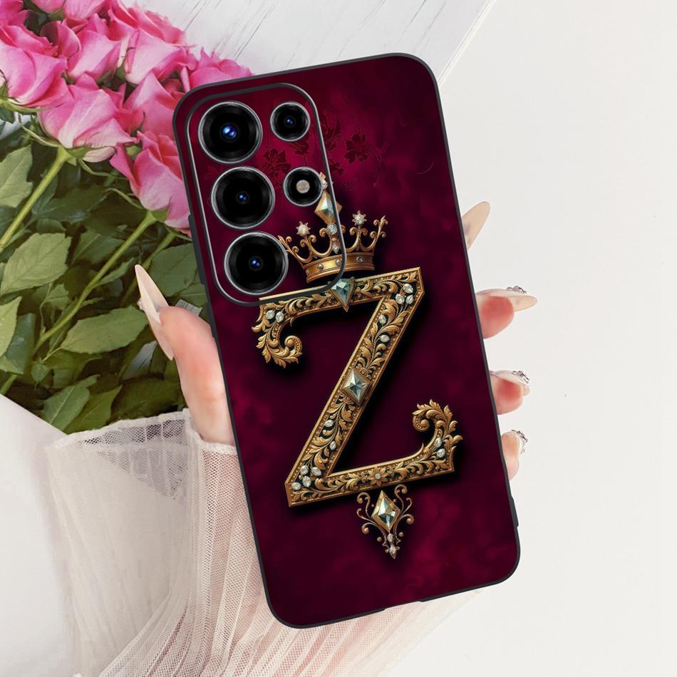 For Itel S26 Ultra 2026 Royal Crown Initial Letter Couple Phone Case For Itel Super 26Ultra Black Silicon Soft Covers Bumpers