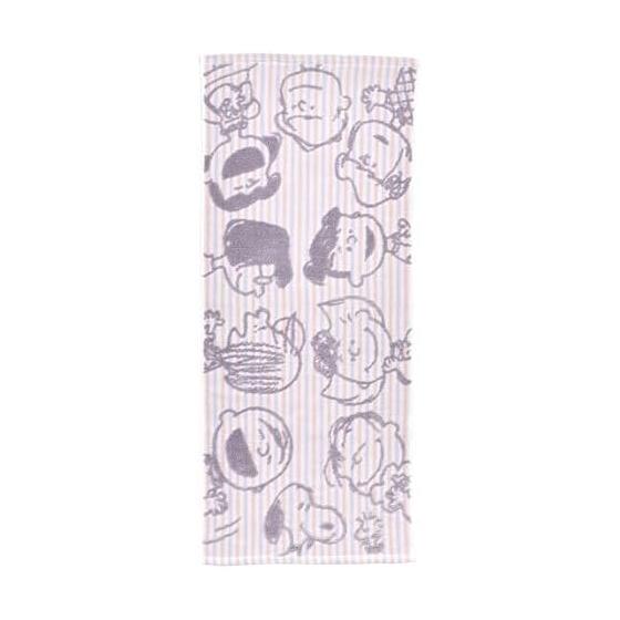 Nishikawa Snoopy Face Towel 34x80cm 100% Cotton, Unplied Yarn Gauze, Fluffy & Soft, Imabari Name Attached, Friends Pink XT26132600 PN6602TW Smile