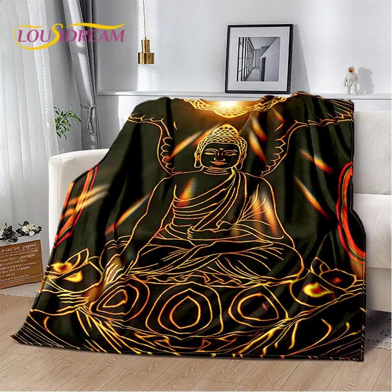 Buddha Sakyamuni Buddismo Fede Religione Morbida Coperta di Peluche, Coperta in Flanella Coperta Plaid per Soggiorno Camera da Letto Letto Divano Prega