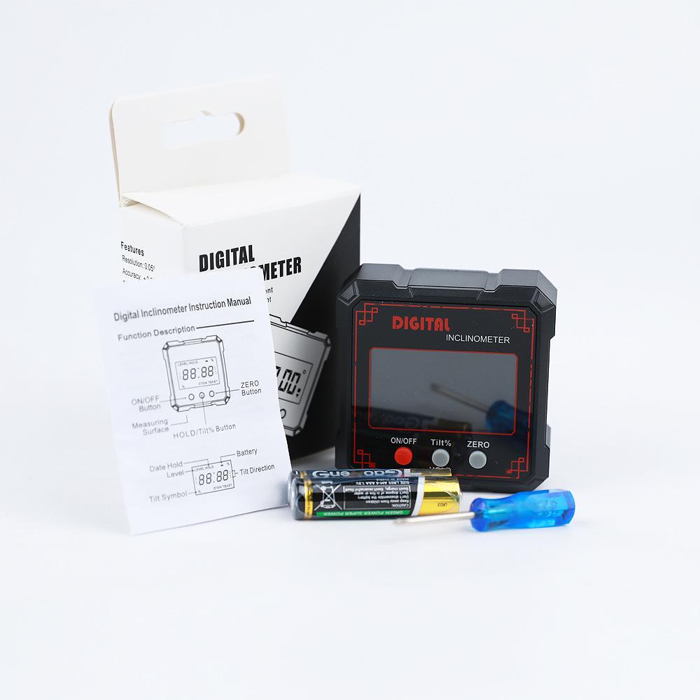 IP54 Digital Inclinometer: 4x90° Angle Finder with Backlight & Strong Magnetic Base