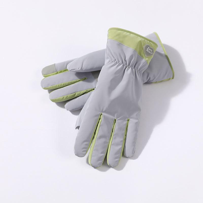 Warm Gloves for Women Plus Velvet Windproof Waterproof Non Slip Outdoor Cycling Bicycle Cold Proof Touch Screen Winter Gloves