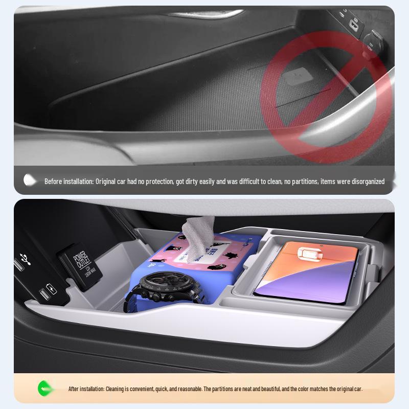 Compatible with 25 Honda S7 Models: Central Control Storage Box and Lower Storage Bin for Car Interiors.