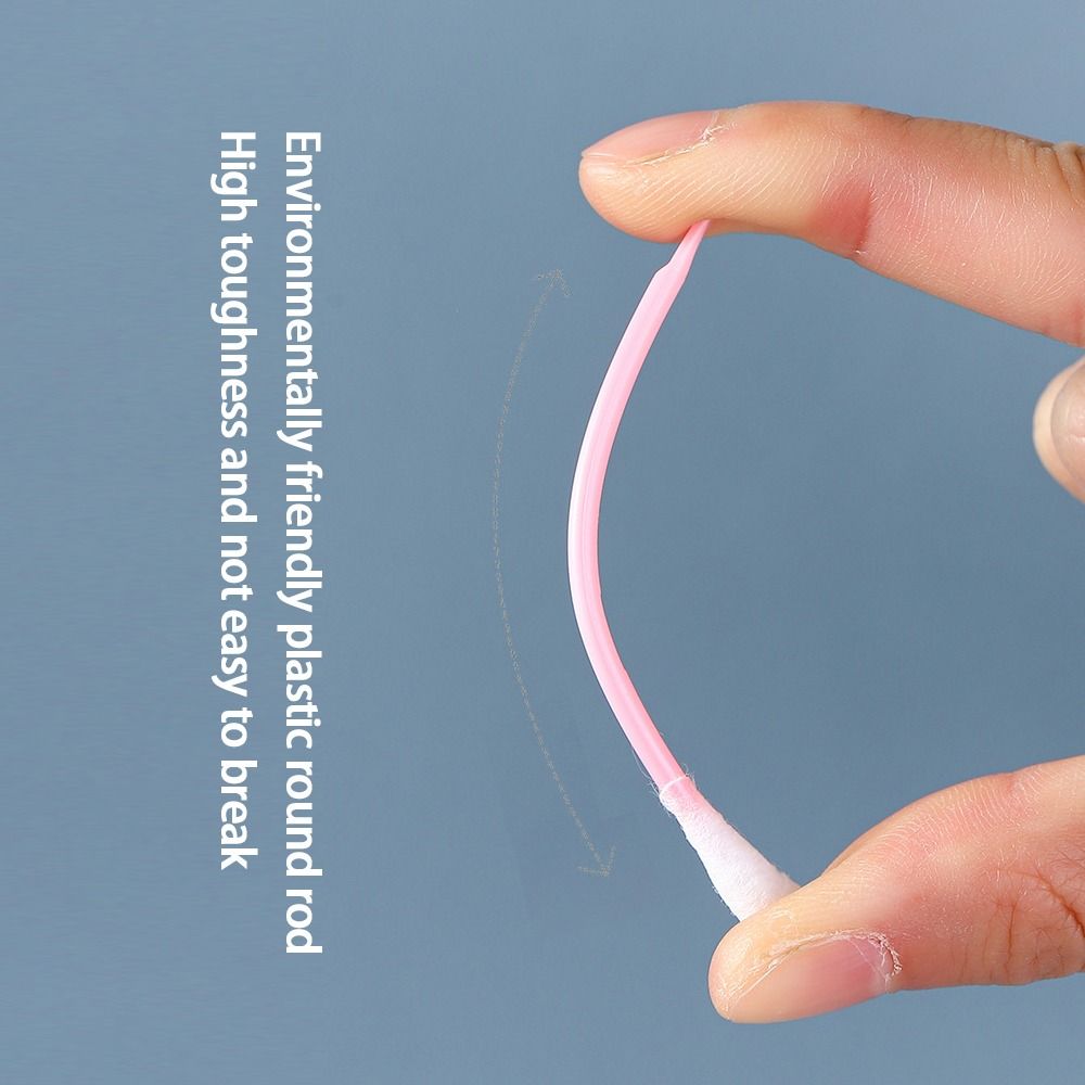 100Pcs Plastic Cotton Swabs Double-headed Cleaning Cotton Bud Convenient Ear Cleaner Home