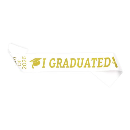Graduation Ribbon Letter Print Adjustable Length Class of 2026 Celebration Ribbon Ceremony Outfit Accessory