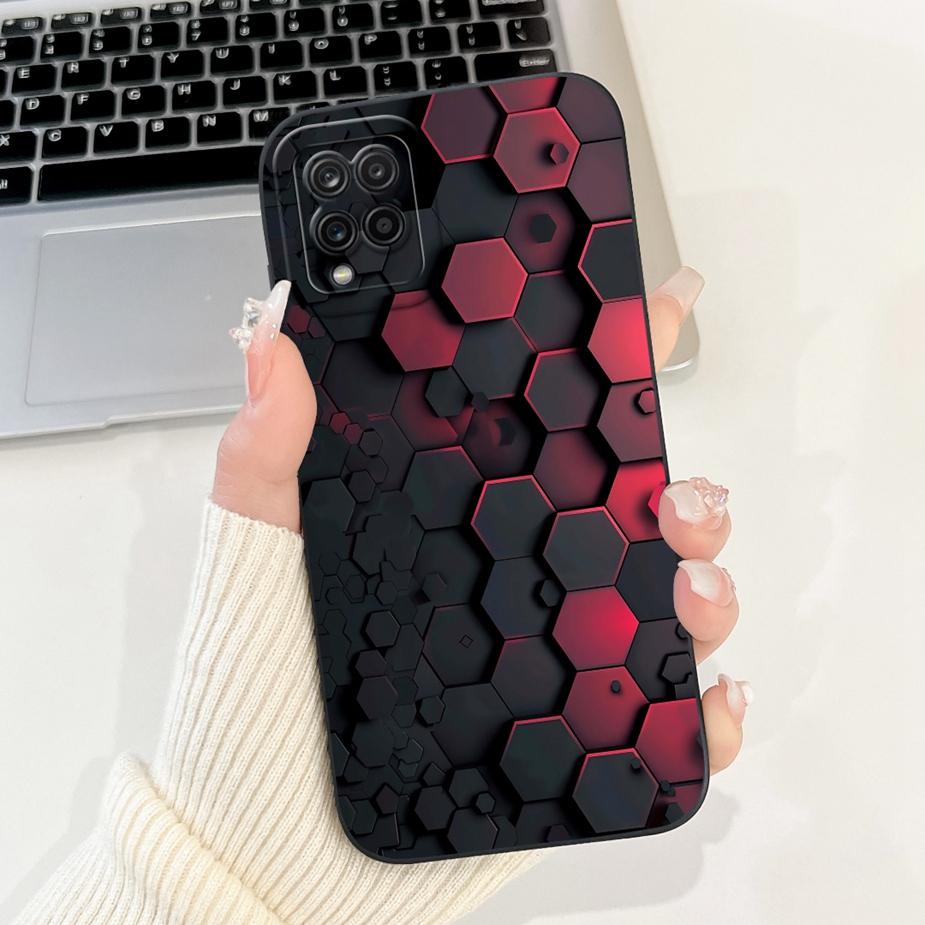 For Samsung Galaxy A22 4G Case Unique Grid Pattern Cover Soft TPU Phone Case For Samsung A22 A 22 Galaxy A42 5G Back Cover Coque