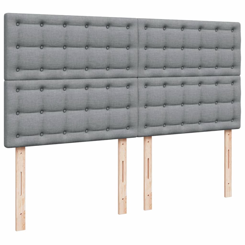 Vidaxl Kontinentalbett Mit Matratze, Hellgrau, Stoff, 180X200Cm