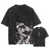 Anime Jujutsu Kaisen Ryomen Sukuna Printed Tshirt Mens and Womens Washed Tshirt High Quality Vintage Cotton Tshirt Top