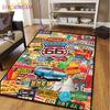 Route66 Motorrad Teppich für Wohnzimmer Schlafzimmer Teppiche Küche Kinder Tür Rutschfeste Bodenmatten Geburtstagsgeschenk Fotografie Requisiten Teppich