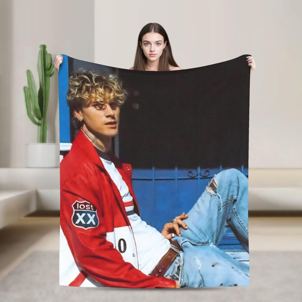 MGK Lost Americana Tour - Deky Různé Velikosti Měkké a Lehké Přehozy na Pohovku Gauč a Postel