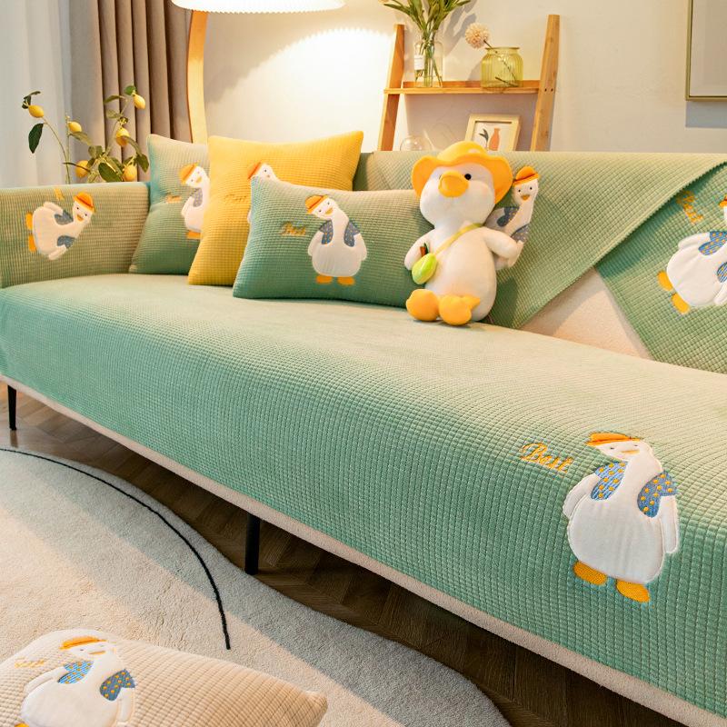 Sofa Cushion All-Season Universal Seat Cushion Non-Slip Leather Sofa Cover Simple Modern Cushion Dustproof Backrest Towel Cover Cloth