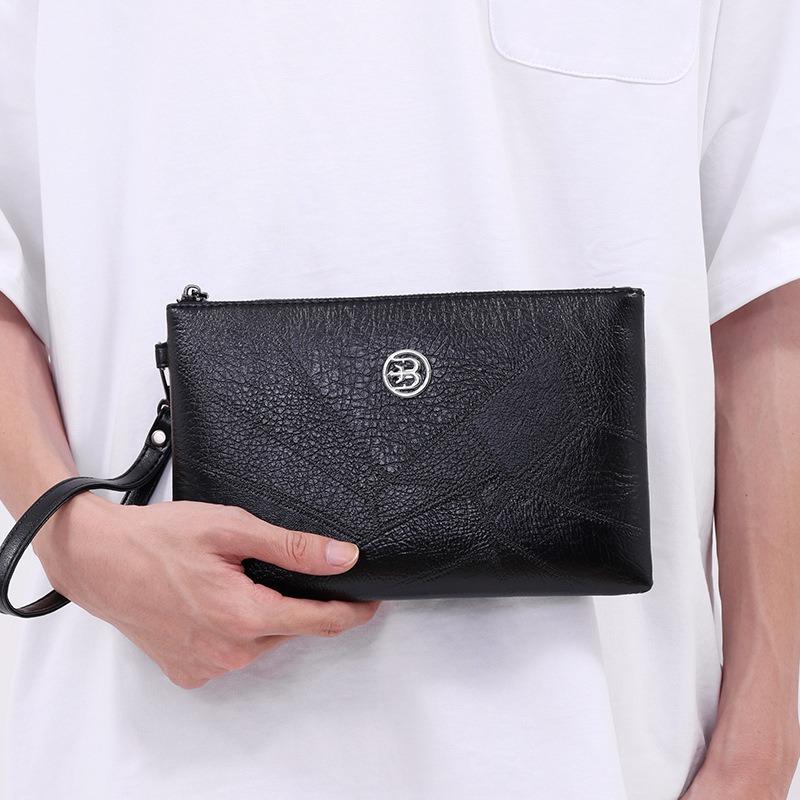 Portefeuille Nouveau Sac à Main en Cuir Souple Visage Doux Sac à Main pour Homme Tendance de la Mode Sac à Main