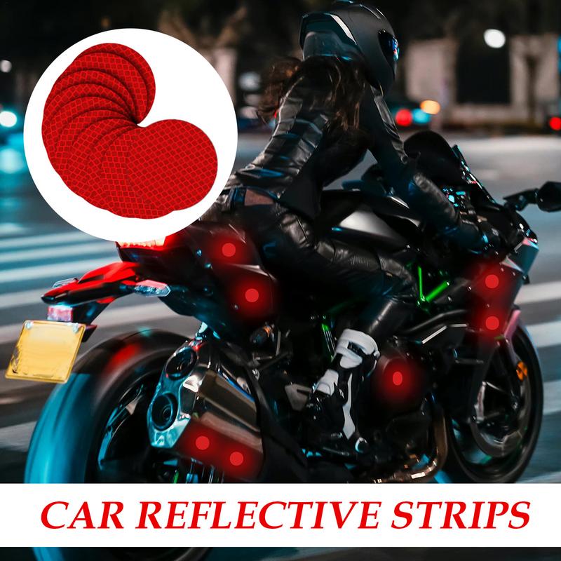 Auto Warnreflektor-Aufkleber 10 Stück Rund Wasserdicht Reflektierende Streifen Reflektorband 1,96 Zoll Reflektierendes Patch für LKW