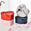 New Bowknot Silk Ribbon Gift Box Red Heart-shaped Present Boxes with Cover Packaging Paper Box Wedding