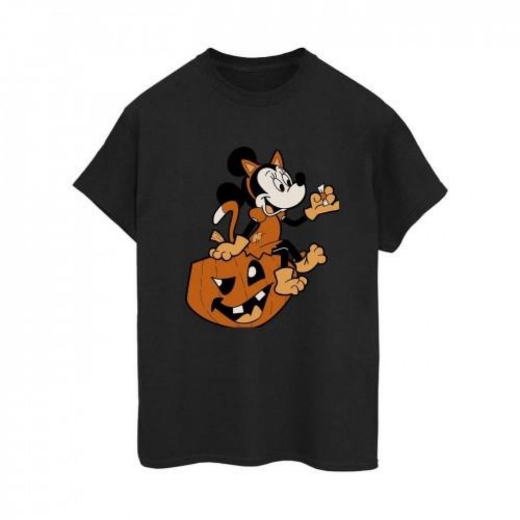 Mickey Mouse Womens_Ladies Minnie Mouse Cat Cotton Boyfriend Halloween T-Shirt