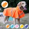 Reflective Waterproof Snow Resistant Pet Raincoat with Adjustable Hood and Secure Fastening for Outdoor Protection and Comfort