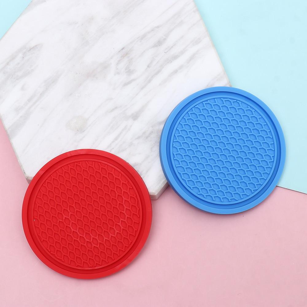 Car Coasters PVC Travel Auto Cup Holder Insert Coaster Anti Slip Vehicle Interior Accessories Cup Mats