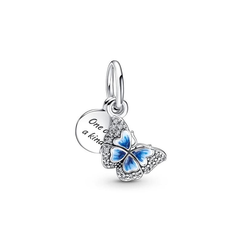 Glow-In-The-Dark Firefly Style Butterfly Charm Beads Fits European Original Copper Bracelet Necklace Beads For Diy Jewelry Piece Women Gift