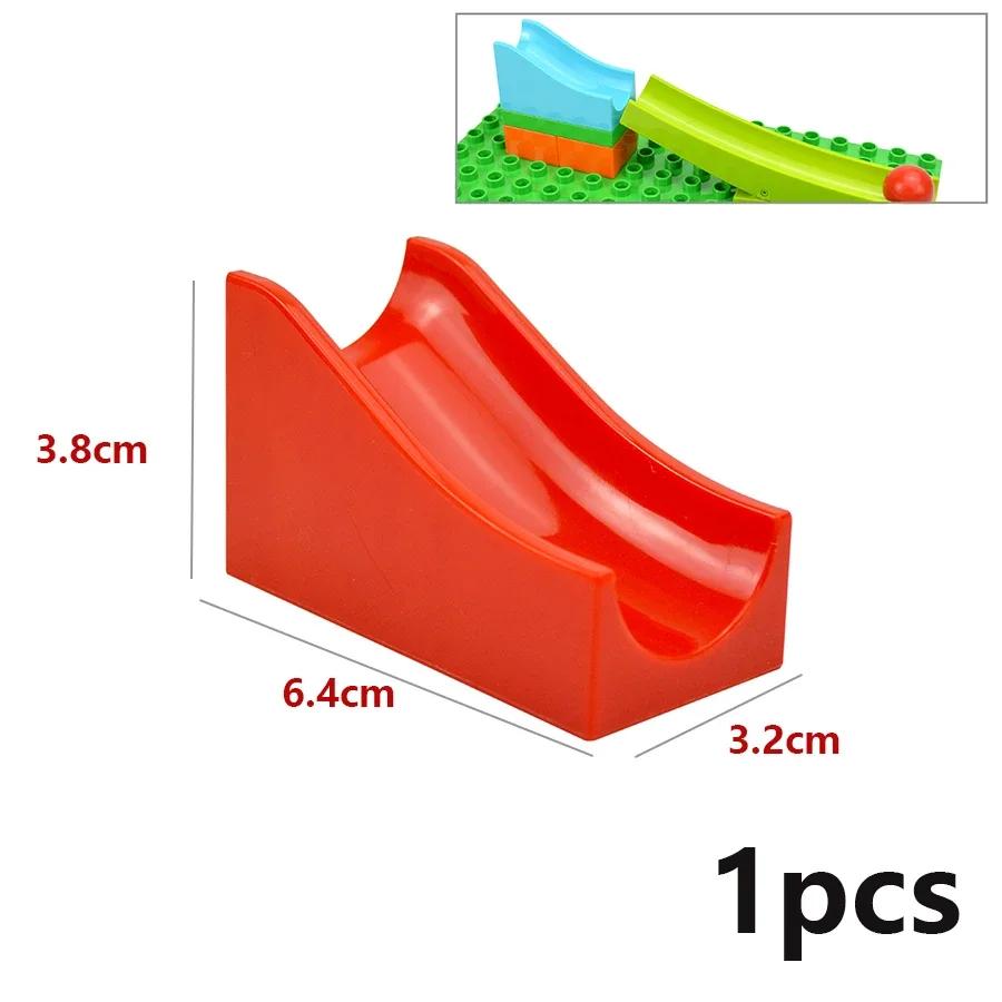 Big Size Slide Race Run Track Ball Brick Large Particle Building Block Funnel Slide Maze Accessories Kid Toys Compatible Duploes