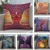A-Alex Grey Trippy Psychedelic Cushion Cover Soft Plush Fabric Double-Sided Printed Sofa Cushion Cover for All Seasons HomeDecor