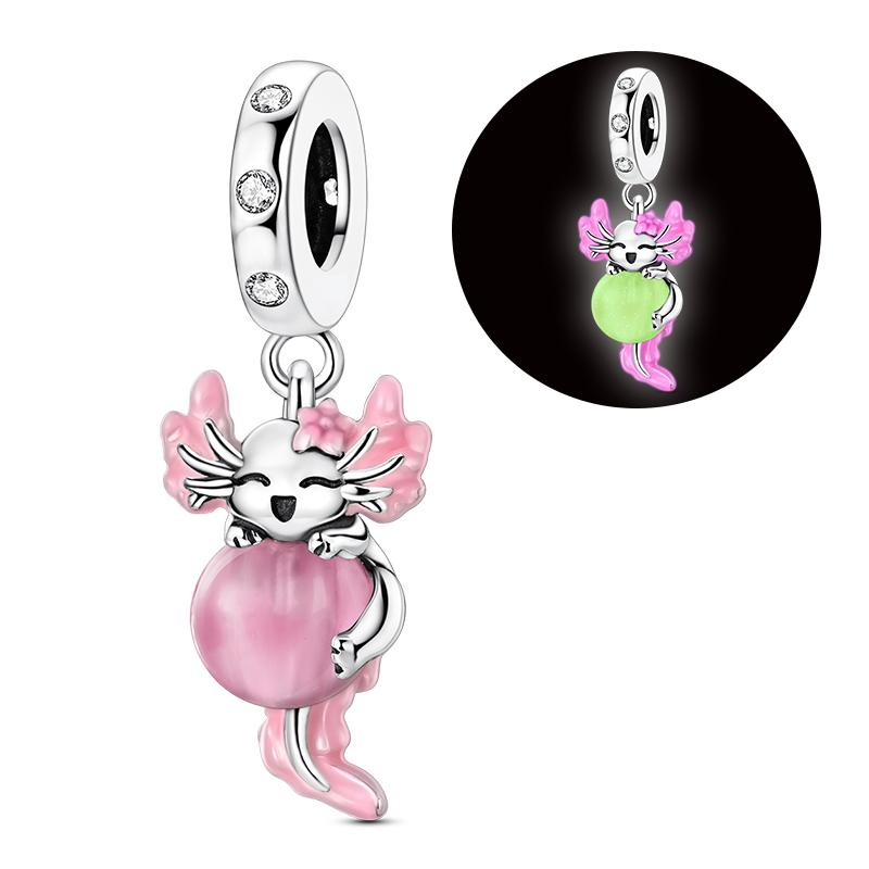 Copper Charms Luminous Beads Firefly Chameleon Fit Original Bracelet Pendant Diy For Woman Jewelry