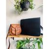 Men's Goat Leather Messenger Shoulder Handmade Leather Satchel Laptop Black Bag ( Free Gift Sling Brown Bag Size - 9 X 7 X 3 In )