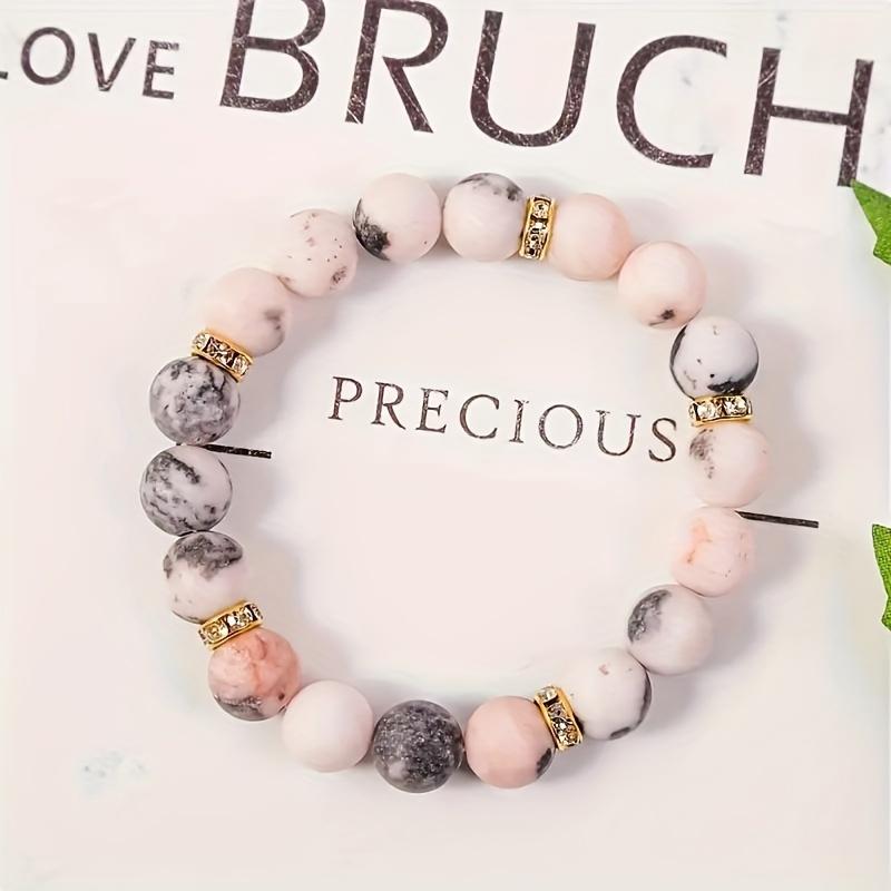 1pc Boho Simple Style Natural Stone Beaded Bracelet, Hypoallergenic,, Ideal for Daily Wear & Parties, Perfect Gift for Birthdays