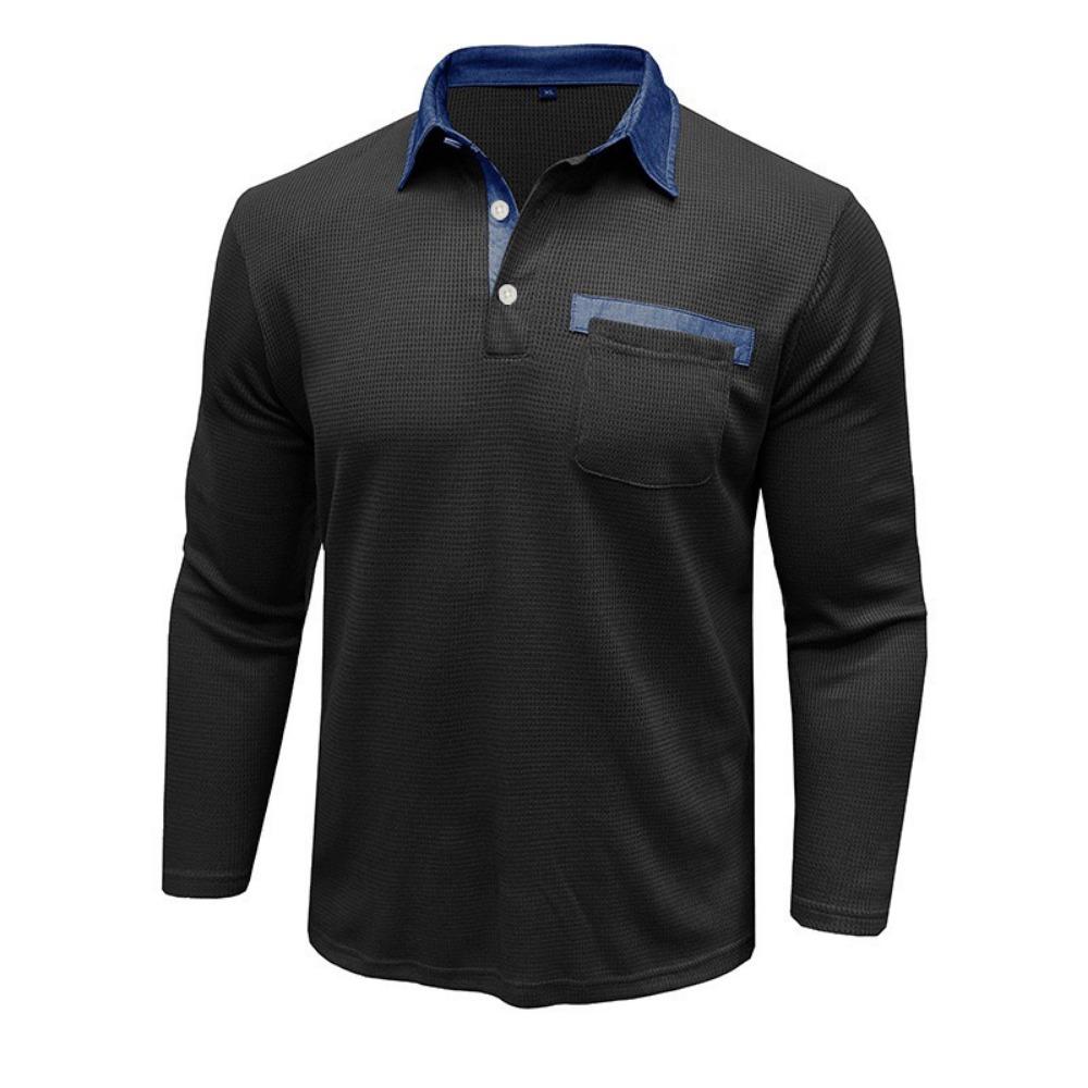 Autumn New Men's Long-sleeved Polo Shirt Fashion Men's Lapel T-shirt Sweatshirt Tops