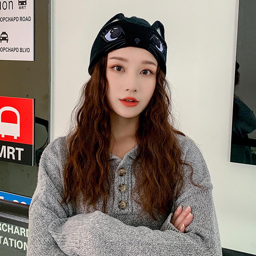biensn.Women Winter Cute Animal Cat Hat Crochet Beanie Hats Photography Knitted Hat Cap