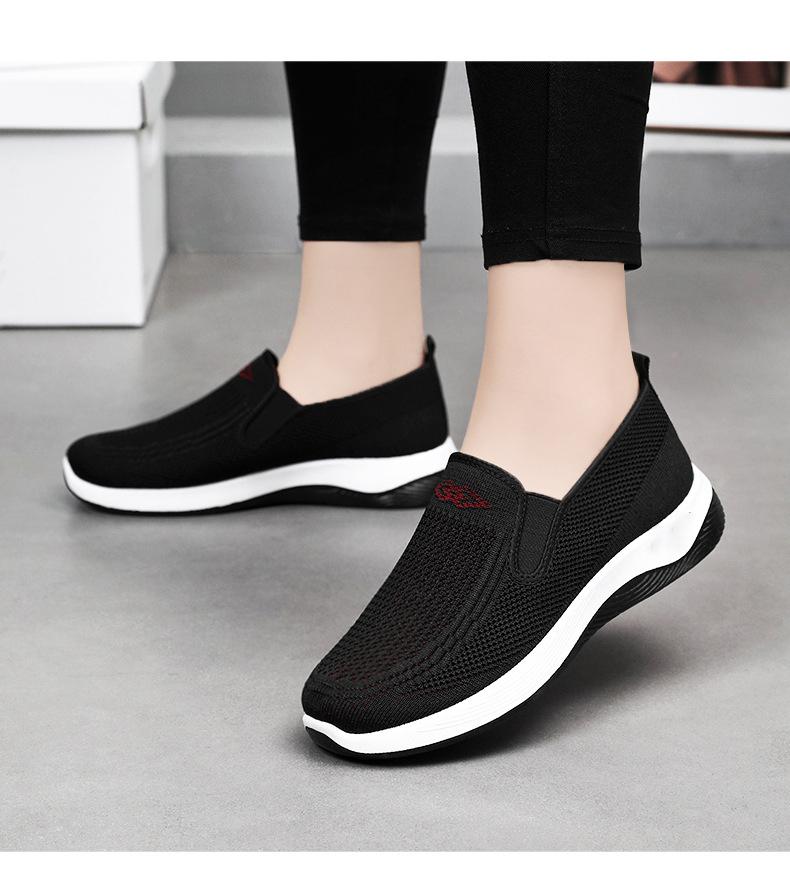 Chaussures pour femmes, chaussures en tissu à semelle souple, grandes chaussures décontractées en maille pour femmes, baskets à enfiler d'automne, chaussures vulcanisées pour femmes Zapatos Mujer