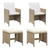 Vidaxl Garden Chairs With Cushions, 2 Pcs, Poly Rattan, Beige