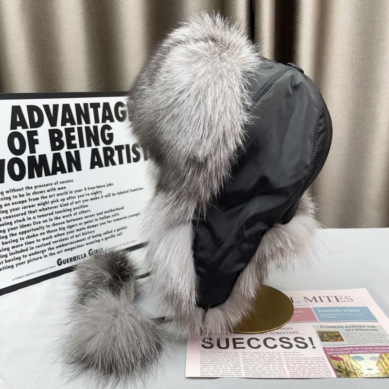 SOMALER Fox Fur Ear Flap Hats for Women Girls Trapper Ushanka Hat Colorful Fluffy Real Fur Beanie for Winter Warm Bombe Hat