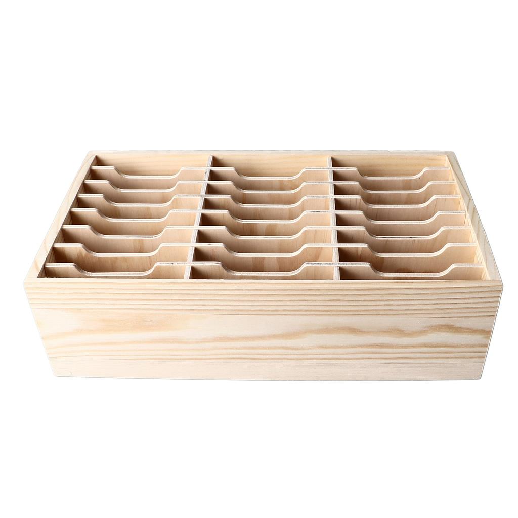 24 Grid Wooden Desktop Storage Box Mobile Phone Management Organizer Office Meeting Finishing Multi Rack