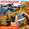 Profesionální dron A14 Pro Max s duálními 8K kamerami, 4,3palcovým displejem, 360° vyhýbáním se překážkám, 5G WiFi a bezkartáčovým dálkovým ovládáním.