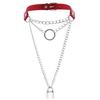 Punk Goth Red PU Leather Choker Collar Sexy Spike Neck Strap Clavicle Necklaces for Women Men Jewelry Gothic Accessories