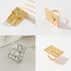 Metal Geometric Rings Fashion Opening Rings Delicate Hand Jewelry Waterproof Rings Alloy Texture Present for Women Girls