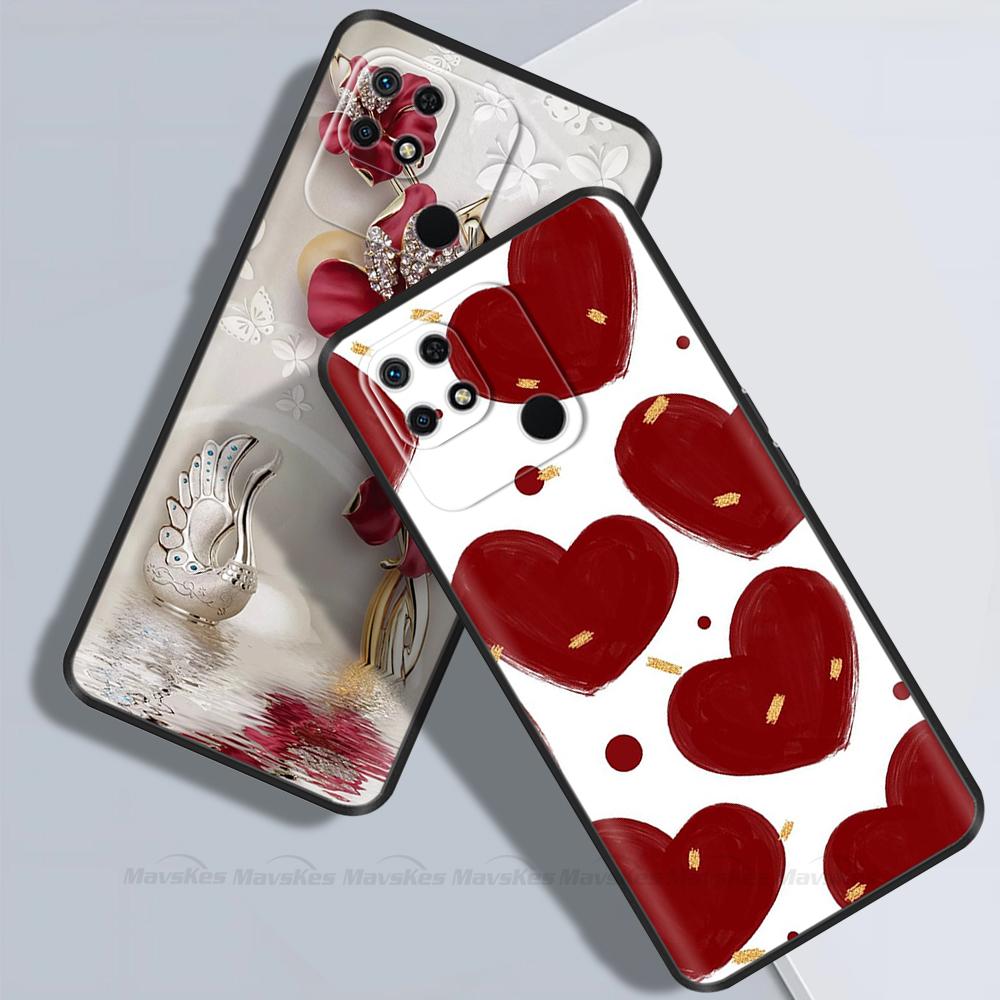 For Redmi 10C Case Cute Cartoon Soft Liquid Silicone Phone Housing For Xiaomi Redmi 10C Back Cover redmi10C 10 C Cases Fundas
