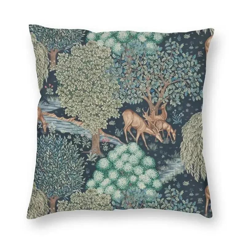 William Morris The Strawberry Thief Red Cushion Cover Velvet Luxury Throw Pillows Home Decor For Sofa Living Room Pillowcase