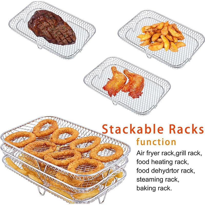 Air Fryer Stainless Steel Grill Grid Rack Airfryer Baking Household Kitchen Accessories Tool Outdoor Camping Barbecue Rack
