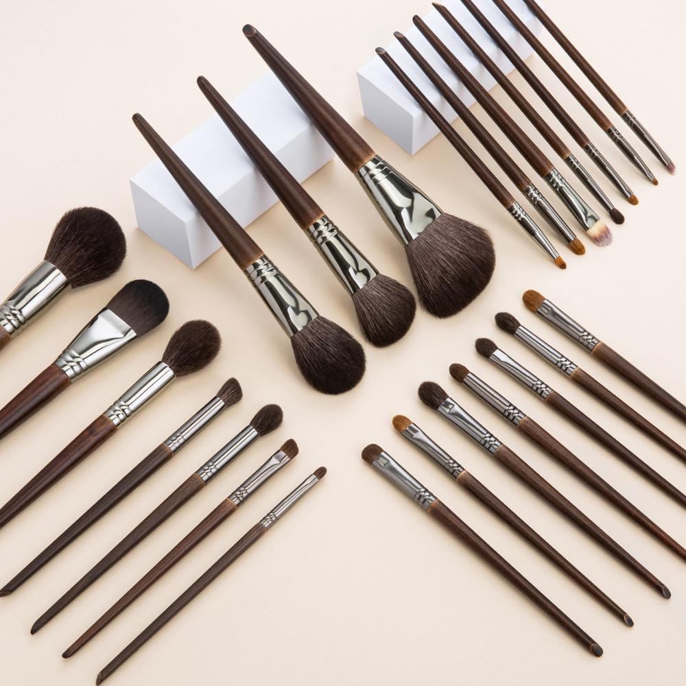 OVW 24 Pcs Make Up Brushes with Bag Professional Goat Hair Makeup Brush Case Holder Powder Foundation Brush Set